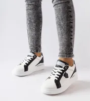 Biało-czarne sneakersy ze srebrnym akcentem Via 39
