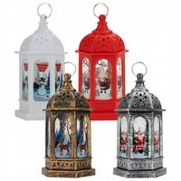 4x Świąteczna latarenka LED z kolorowym witrażem VERGIONIC lampion, latarni