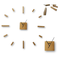 Zegar Ścienny Drewniany Duży 3D Przyklejany Na Ścianę Do Salonu Dębowy Loft