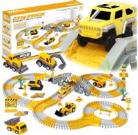Tor Samochodowy Wyścigowy Auta Budowlane Kolejka Duży Zestaw Dla Dzieci