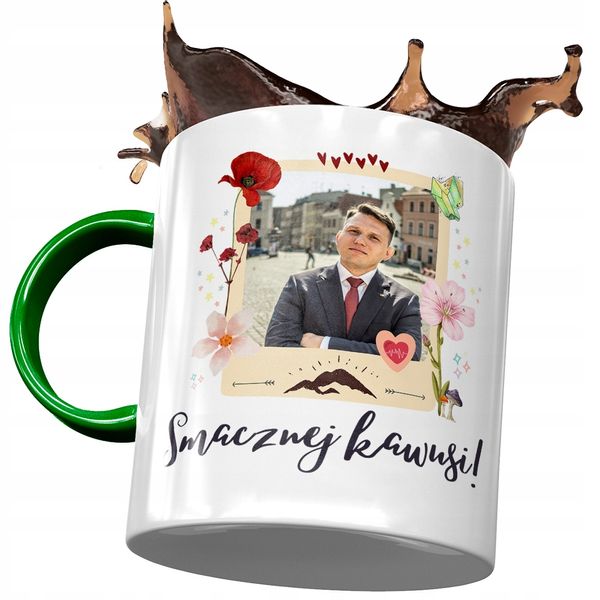 Kubek Zielony Sławomir Mentzen Xd Na Prezent Z Nadrukiem Ze Zdjęciem zdjęcie 1