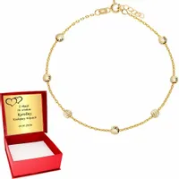 Złota Bransoletka 585 Kulki Kuleczki Grawer