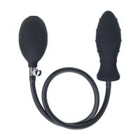 ribbed inflatable silicone anal plug - black