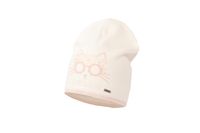 Jamiks EMIRE czapka kwiat dla dziewczynki kotek ecru 50-52