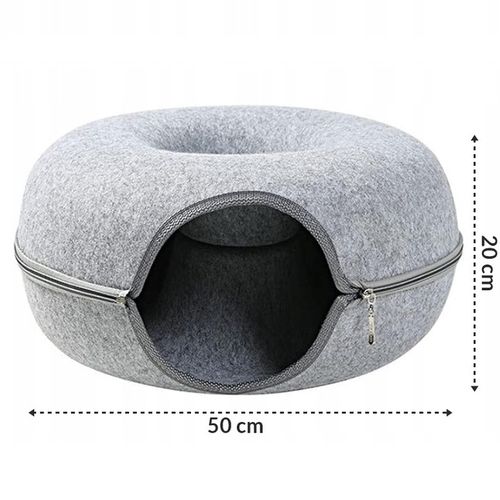 Legowisko Dla Kota Dwuczęściowe Okrągłe Donut Tunel Budka Domek 50 x 50 cm na Arena.pl