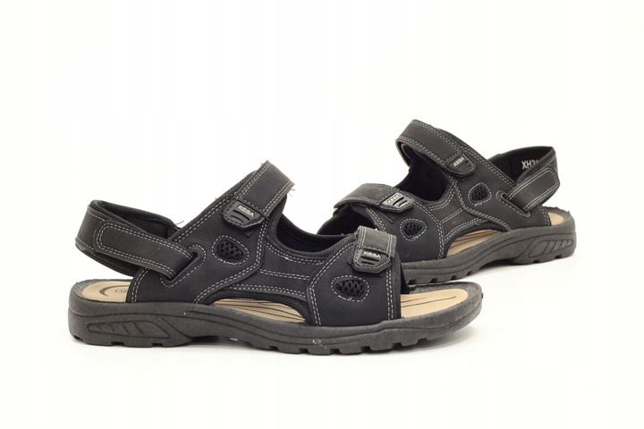 SANDAŁY MĘSKIE CZARNE SPORTOWE REGULACJA NA RZEP zdjęcie 5