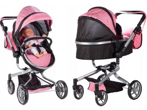WÓZEK 2W1 GŁĘBOKI SPACERÓWKA DLA LALEK GONDOLA Składany + TORBA na Arena.pl