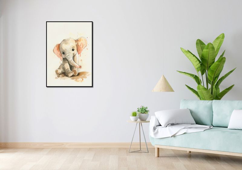 Plakat 64x90cm Siwy Słonik zdjęcie 4