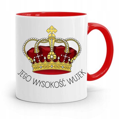 Kubek Czerwony Prezent Dla Wujka Jego Wysokość Z Nadrukiem Ze Zdjęciem na Arena.pl