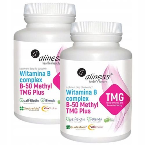 ALINESS Witamina B Complex B-50 Methyl TMG metabolizm homocysteiny 100 kaps na Arena.pl