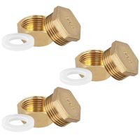 Zaślepki mosiężne 3/4" gwint nakrętka rury kranu uszczelki 10 sztuk złote