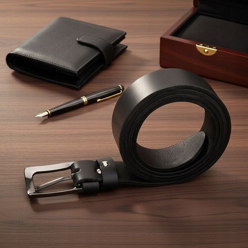 PASEK Męski Skórzany do SPODNI DŁUGI 135cm Czarny Skóra Naturalna na Arena.pl