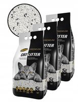 BIAŁY ŻWIREK BENTONITOWY Z WĘGLEM AKTYWNYM HILTON DLA KOTÓW 3x5l