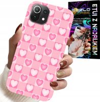 ETUI DO XIAOMI MI 11 LITE - SERCA KRATKA RÓŻOWA OBUDOWA CASE + SZKŁO