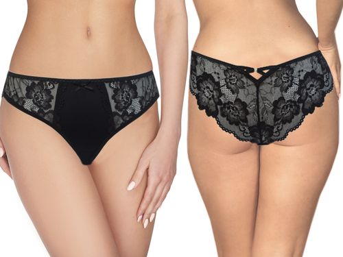 Ewana 006 Koronkowe Delikatne Stringi Czarny XL na Arena.pl