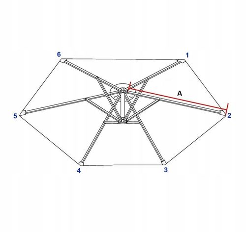 Poszycie wymienne materiał parasola ogrodowego 6 ramion 300cm - khaki na Arena.pl