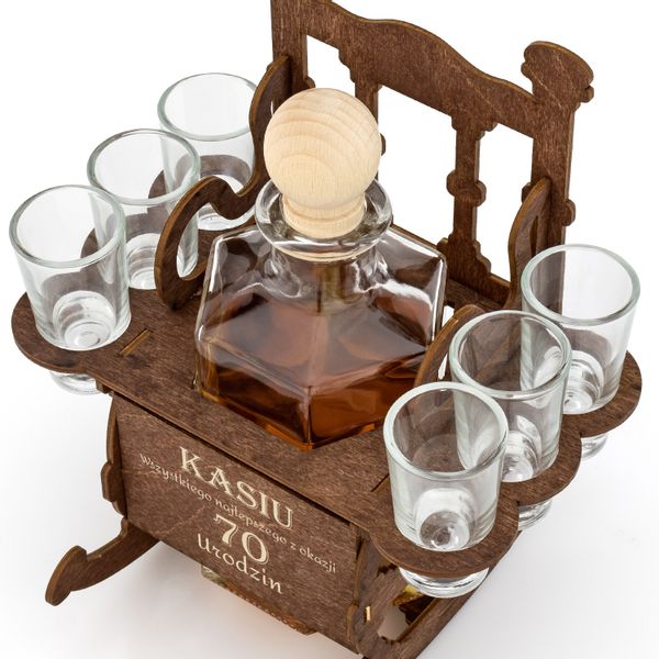 Zestaw KARAFKA kieliszki prezent na 70 urodziny zdjęcie 3