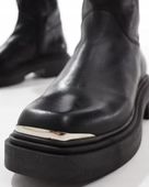 Steve Madden Constance knee Boots in Black Leather r.41