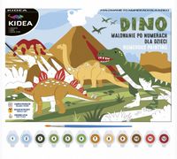 OBRAZ MALOWANIE PO NUMERACH DINOZAURY KIDEA