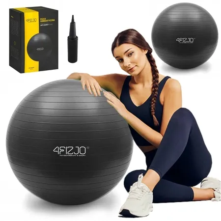 piłka gimnastyczna dmuchana 65 cm - czarny na Arena.pl