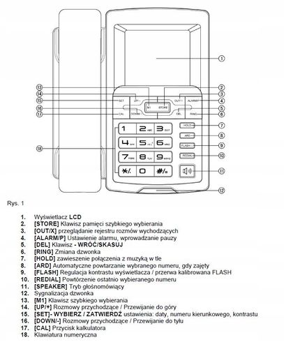 Telefon stacjonarny przewodowy Maxcom KXT709 na Arena.pl