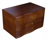 KOMODA DREWNIANA SZKATUŁKA KUFEREK na BIŻUTERIĘ ORGANIZER 3 POZIOMY