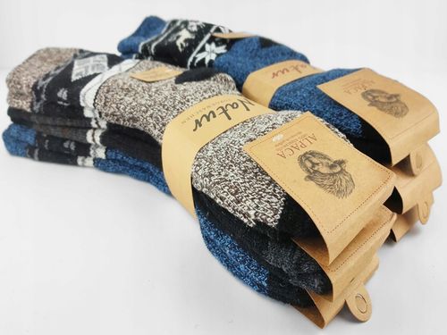 ALPAKA 3X GRUBE CIEPŁE BEZUCISKOWE skarpety 40-43 Wełniane Zimowe Termo na Arena.pl