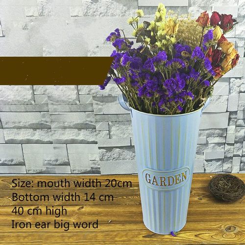 Vintage Doniczka doniczka -  Wiadro - METALOWA - Idealna Do Domu I Ogrodu 42 Zielony na Arena.pl