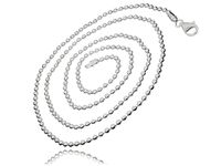 Gruby srebrny łańcuszek kulkowy 3mm gładkie kulki 50 cm srebro 925 CPL30