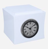 Symboliczna urna z grawerowanym zegarem Biały/Wzór1