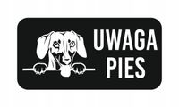 GRAWER Tabliczka nierdzewna 20x10 cm UWAGA PIES JAMNIK różne wzory