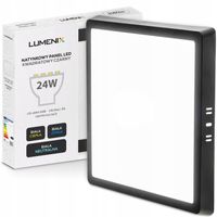 PANEL plafon sufitowy LED NATYNKOWY KWADRAT 24W 2160lm Nie mruga CCD CZARNY