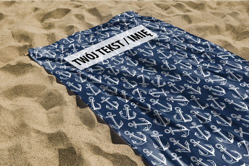 RĘCZNIK Kotwice z twoim dowolnym tekstem 200x70cm 032K na Arena.pl