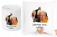 Jarosław Kaczyński Zestaw Poduszka + Skarbonka Z Nadrukiem Ze Zdjęciem