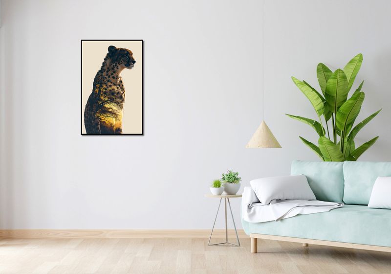 Plakat 53x81cm Gepard Duch Sawanny zdjęcie 4