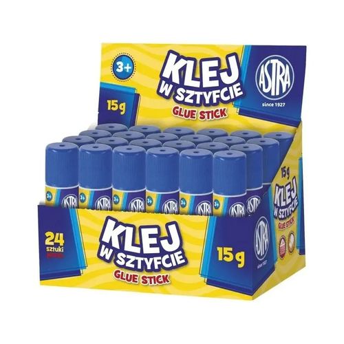 24x Astra KLEJ W SZTYFCIE Szkolny Biurowy Mocny Całe Pudełko 15g Astra na Arena.pl