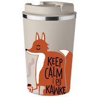 Kubek Termiczny Premium z Nadrukiem KEEP CALM PIJ KAWKĘ LIS 350 ml KT_085