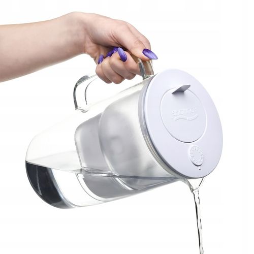 Dzbanek Filtrujący Szklany Biały Etiuda + 6 wkładów Pure+ Do Wody na Arena.pl