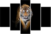 100CM 150CM OBRAZ 5 ELEM TYGRYS ŚCIENNY