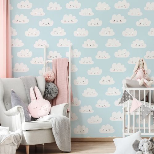Tapeta Ścienna Do Pokoju Dziecięcego CHMURKI Niebo Styl Boho Bajka na Arena.pl