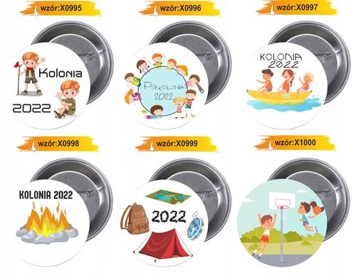 Przypinki buttony KOLONIA 2022 z grafiką na Arena.pl