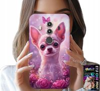 ETUI DO HUAWEI MATE 10 PRO - SŁODKA CHIHUAHUA NA RÓŻOWYM TLE KWIATAMI