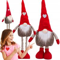 SKRZAT KRASNAL ŚWIĄTECZNY TELESKOPOWY DUŻY GNOM WYSOKI 115CM REGULOWANY XXL