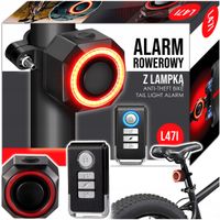 Lampka tylna rowerowa Gotel z alarmem akumulatorowa dioda LED 4 tryby