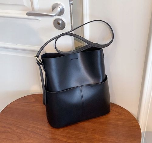 Torebka Damska Szoperka CZARNA Torba na Ramię Pojemna Shopper A4 Eko Skóra na Arena.pl