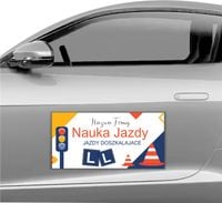 MAGNES NA SAMOCHÓD MAGNETYCZNA REKLAMA 60X30 cm NAUKA JAZDY
