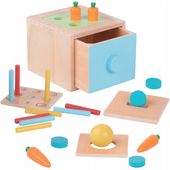 DREWNIANA KOSTKA SZUFLADA PUDEŁKO MONTESSORI SORTER FSC 4w1 WOOPIE GREEN