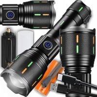 MOCNA LATARKA TAKTYCZNA LED XHP90 ZOOM WOJSKOWA SZPERACZ AKUMULATOROWA USB
