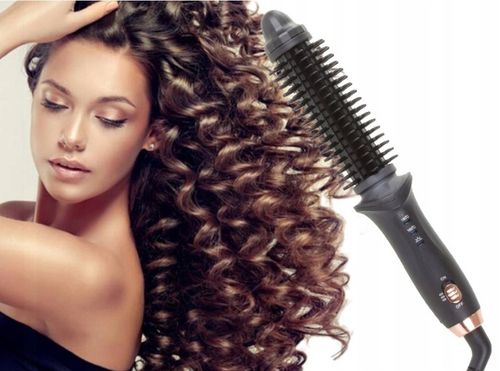 Lokówka do Stylizacji Włosów Ceramiczna Szczotka do Włosów Loki Fale Czarna na Arena.pl