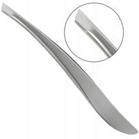 Pęseta Kosmetyczna Skośna Do Regulacji Brwi Ciała Stalowa Wygięta Srebrna